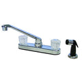 8" Mount, 4 Hole Faucet Kit, Non-Met, 2 Acrylic Handle, H/S