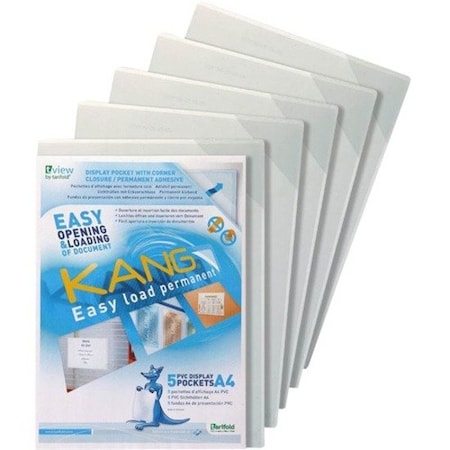 Sign Holder, Clear, 1/4 in. H, Adhesive, PK5