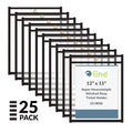 12" x 15" Black Stitched Shop Ticket Holders, 25/BX