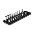 1/4 Inch Drive 6-Point Socket Set with Rails and Tray, 22-Piece 5/32-9/16 in.