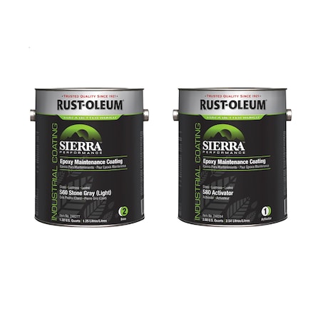 Epoxy Activator and Finish Kit, Stone Gray, High Gloss, 1 gal, 230 to 340 sq ft/gal, S60 Series