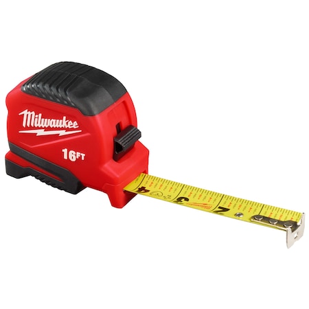 Tape Measure, 16 ft L Blade SAE