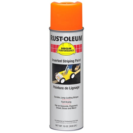 Inverted Striping Paint, 18 oz, Safety Orange, Solvent -Based