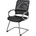 Guest Chair, Black Back, 25 in W 24" L 39" H, Loop, Leather Seat