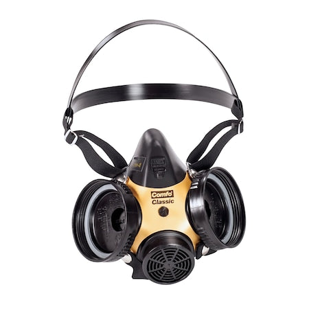 Half Mask Respirator, Comfo Classic, SoftFeel Hycar, Threaded, Black, Large