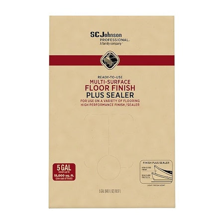 Floor Finish, Liquid, 5 gal, Bag, High Gloss