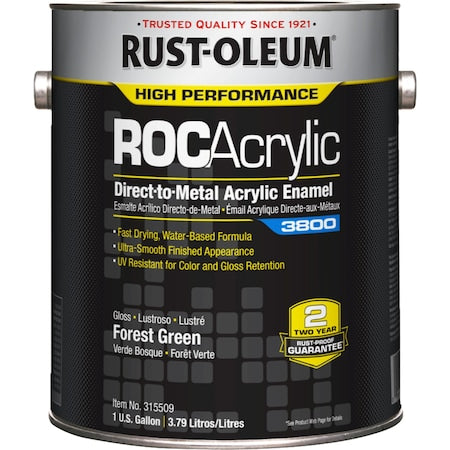 Acrylic Enamel Coating, Forest Green, 1gal