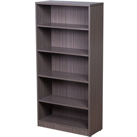 Bookcase, 31"W X14"D X 65.5"H, Driftwood