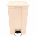 Step-On Containers 23 gal Rectangular Step-On Can, Beige, Foot Pedal, Plastic, 19 3/4 in