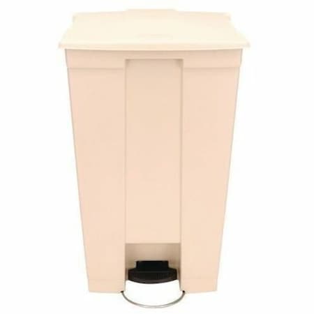 Step-On Containers 23 gal Rectangular Step-On Can, Beige, Foot Pedal, Plastic, 19 3/4 in
