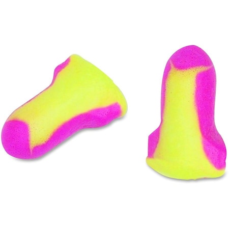 Laser Lite Disposable Foam Uncorded Earplugs, Contoured-T Shape, 32 dB, Magenta/Yellow, 200PK