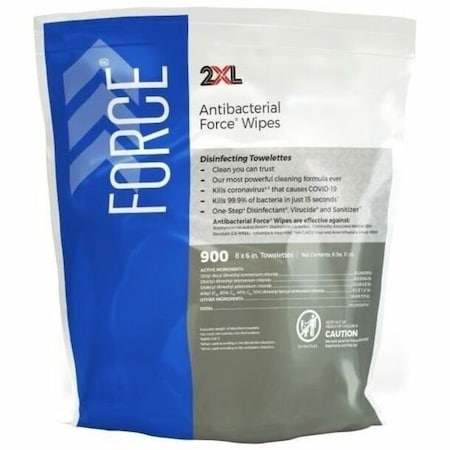Antibacterial Force Wipes, Bag, Unscented, White, 4 PK