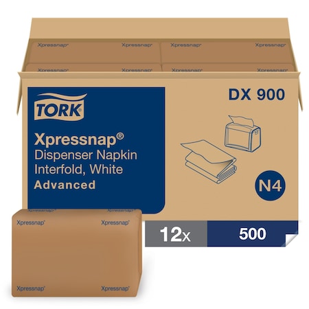 Disposable Napkins, Interfold, White, PK12
