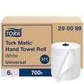 Hardwound Paper Towel Roll, 1 Ply, Continuous Roll Sheets, 700 ft, White, 6 PK