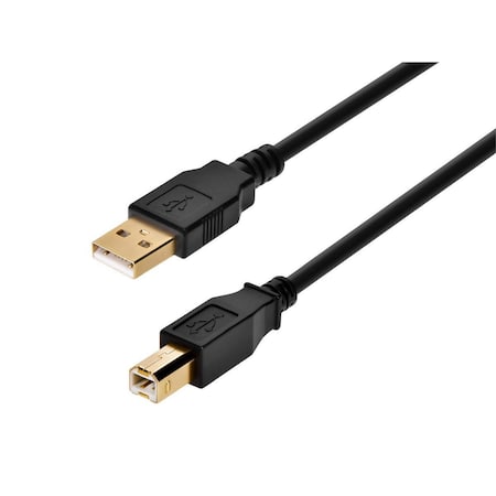 Standard USB Cable, Black, 10ft L