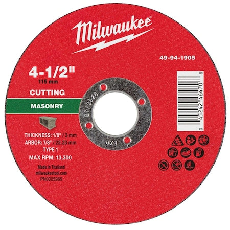 Cut-Off Wheel, 7/8" Sz, 4 1/2" dia.