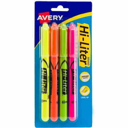 Hi-Liter Pen-Style Highlighters, Sm, PK4