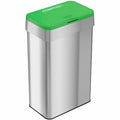 Rectangular Indoor Metal Can, Silver, Stainless Steel