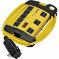 Power Strip, SJT, 5-15R, 5-15P, 12 ft., Black/Yellow