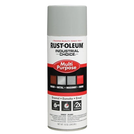 Electrical Utility Industry Spray Paint, Light Gray, Gloss, Solvent, 12 oz