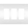 Rocker Wall Plate, Number of Gangs: 3 Plastic, Smooth Finish, White