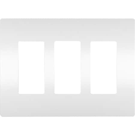 Rocker Wall Plate, Number of Gangs: 3 Plastic, Smooth Finish, White