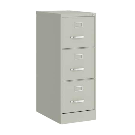 15 in W 3 Drawer Vertical File Cabinet, Light Gray