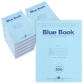 Case of Exam Blue Books, 11"" x 8.5"", 8 Sheets/16 Pages, Wide Ruled with Margin,PK500