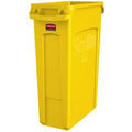 Slim Jim 23 gal Rectangular Slim-Profile Plastic Can, Yellow, None, Plastic, 11 in
