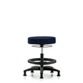 Rutledge Fab Stool without Back-Medium Bench Height with Black Foot RingandStat Glides in Navy Fab