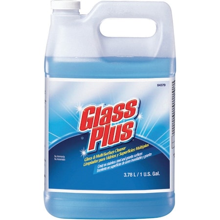 Liquid Glass Cleaner, 1 gal., Blue, Unscented, Jug, 4 PK