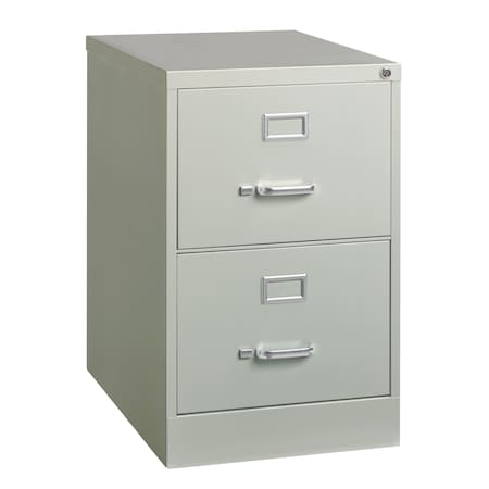 18" W 2 Drawer Vertical File Cabinet, Light Gray, Legal