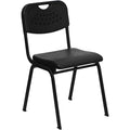 Stack Chair, Plastic, Black, 400 lb. Capcty