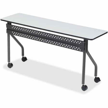 OfficeWorks Mobile Training Table, Gray Top, Charcoal Frame, 18 in W x 72 in L