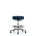 Vin Stool without Back Chr-Med Bench Ht with Chr FR and Stat Glides in Imperial Blue Trailblazer Vin