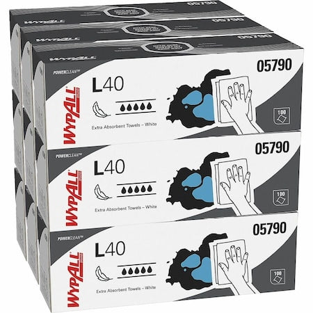WypAll L40 Disposable Towels 05790 Pop-Up White 9 100