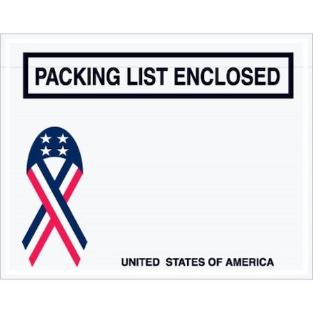 PackingListEnvelopes, Bl/Rd/Wht, PK1000