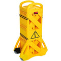 Portable Barricade, Polypropylene, 40" Height, 13 ft Length, 34 lb, Yellow
