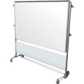Dry Erase Board, Porcelain, 76 1/8 in, 76 3/8 in, Aluminum Frame, White