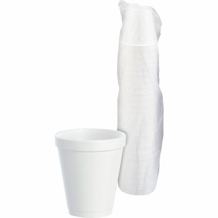 Disposable Cup, Hot/Cold, Foam, 8 oz, White, PK1000