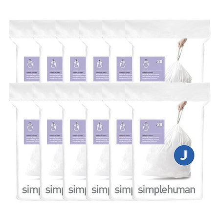 8 gal Custom Fit Trash Bags, 1.18 mil, White