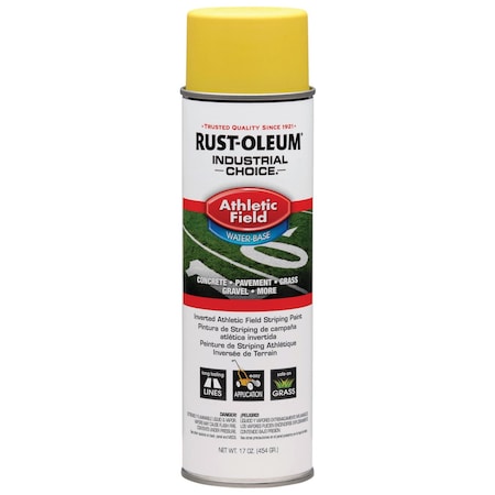Athletic Field Striping Paint, 17 Oz, Yellow, Water -Based