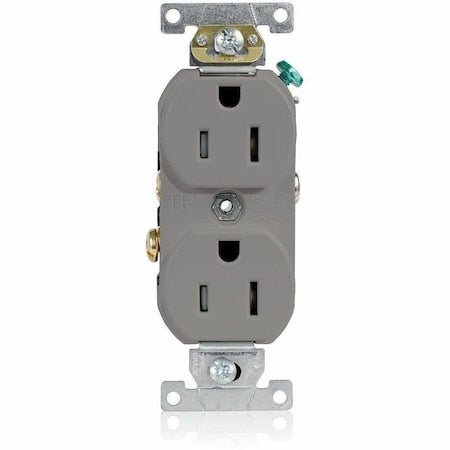 Straight Blade Receptacle, 5-15R, 15 A, 125V AC, Flush Mount, Self-Grounded