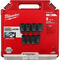 8PC SHOCKWAVE Impact Duty 3/4" Drive SAE Deep 6-Point Socket Set
