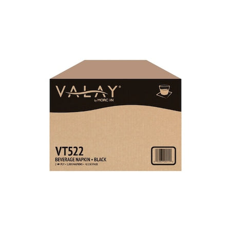 Valay Black Beverage Napkin 2 Pl, PK1000