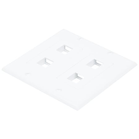 WallPlate, Blank, 4 Hole, 2 Gang, White