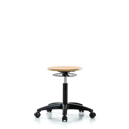 Wood Stool - Medium Bench Height with Casters
