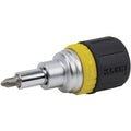 Multi-Bit Ratcheting Screwdriver, 6-in-1, Stubby, Ph, Sl, Nut Bits