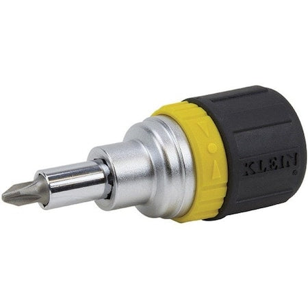 Multi-Bit Ratcheting Screwdriver, 6-in-1, Stubby, Ph, Sl, Nut Bits