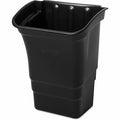 8 gal Square Utility Cart Bin, Black, Plastic, 17 in
